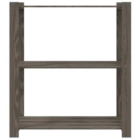 Opbergrek 3-laags 80x38x90 cm massief grenenhout grijs 3