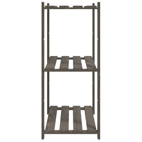 Opbergrek 3-laags 80x38x90 cm massief grenenhout grijs 4