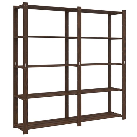 Opbergrek 5-laags 170x38x170 cm massief grenenhout bruin 2