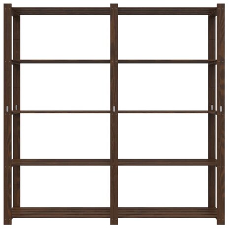 Opbergrek 5-laags 170x38x170 cm massief grenenhout bruin 3
