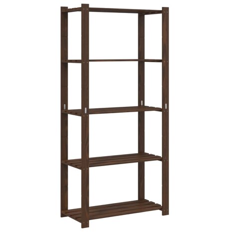 Opbergrek 5-laags 80x38x170 cm massief grenenhout bruin 2
