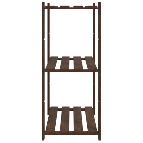 Opbergrek 3-laags 80x38x90 cm massief grenenhout bruin 4