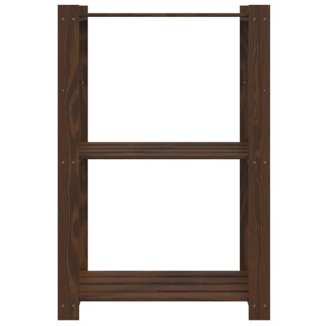 Opbergrek 3-laags 60x38x90 cm massief grenenhout bruin 3