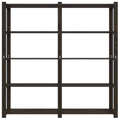 Opbergrek 5-laags 170x38x170 cm massief grenenhout zwart 3