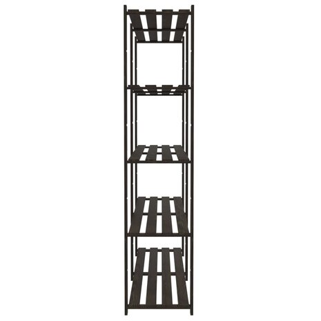 Opbergrek 5-laags 170x38x170 cm massief grenenhout zwart 4