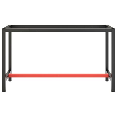 Werkbankframe 140x50x79 cm metaal matzwart en matrood 3