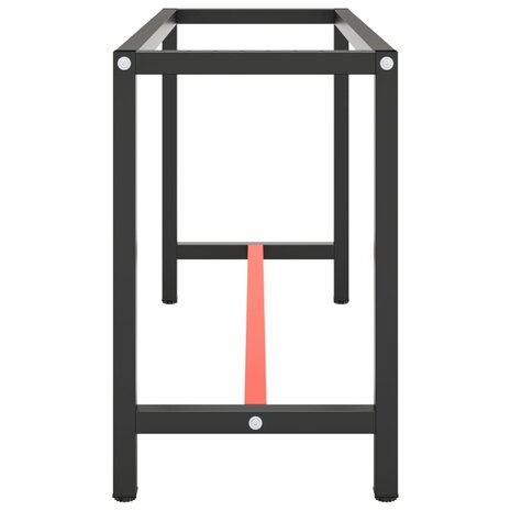 Werkbankframe 140x50x79 cm metaal matzwart en matrood 4