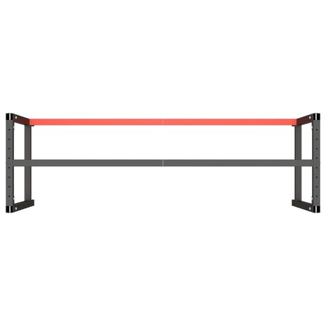 Werkbankframe 180x57x79 cm metaal matzwart en matrood 6