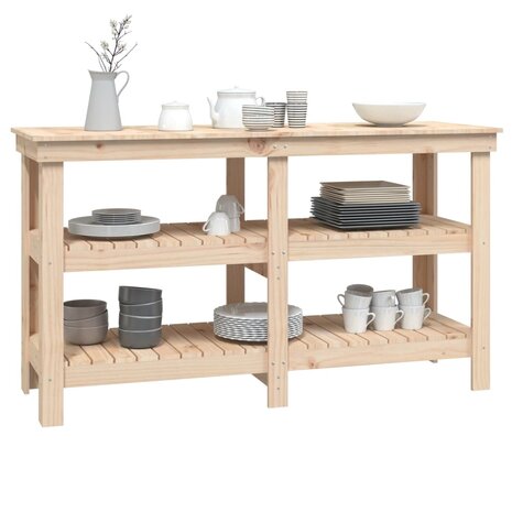Werkbank 142,5x50x80 cm massief grenenhout 4