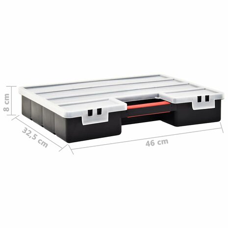 Assortimentsdozen 2 st met verdelers 460x325x80 mm kunststof 7