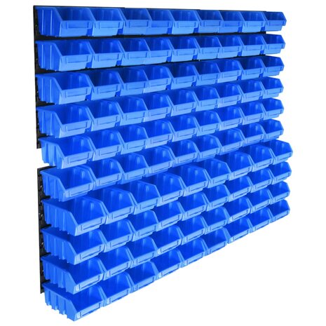 96-delige Opslagbakkenset met wandpanelen blauw 1
