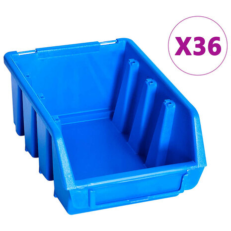 96-delige Opslagbakkenset met wandpanelen blauw 3