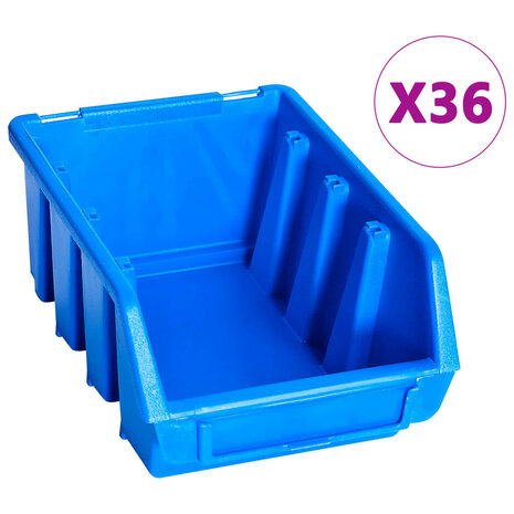 96-delige Opslagbakkenset met wandpanelen blauw 7