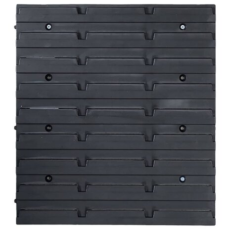 48-delige Opslagbakkenset met wandpanelen blauw en zwart 4