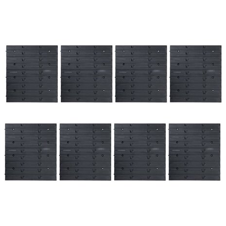 128-delige Opslagbakkenset met wandpanelen blauw en zwart 4