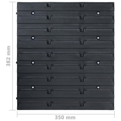 128-delige Opslagbakkenset met wandpanelen blauw en zwart 8