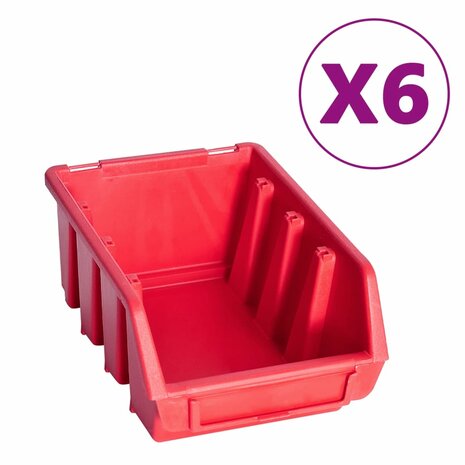 39-delige Opslagbakkenset met wandpanelen rood en zwart 3