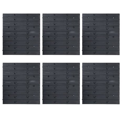96-delige Opslagbakkenset met wandpanelen blauw en zwart 3