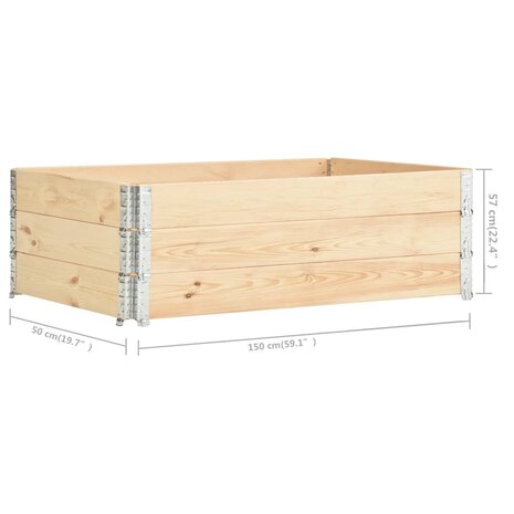 Palletopzetrand 3 st 50x150 cm massief grenenhout 6