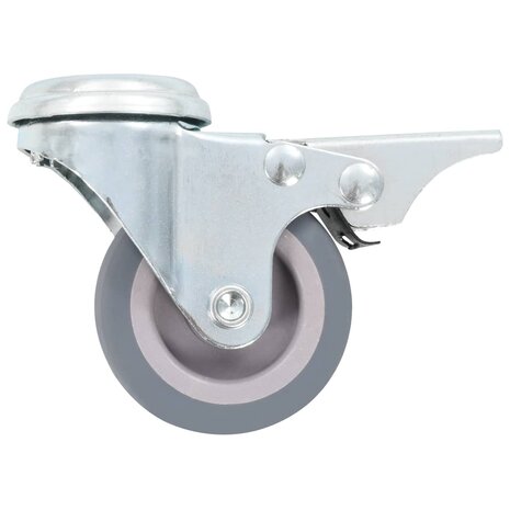 Zwenkwielen met boutgaten en dubbele remmen 4 st 50 mm 4