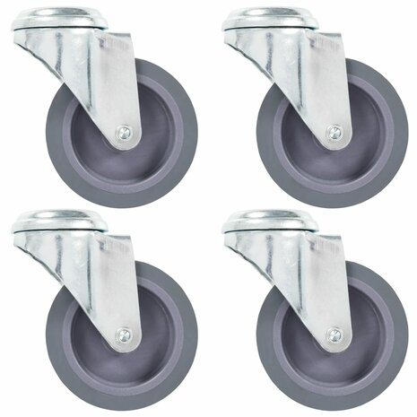 Zwenkwielen met boutgaten 4 st 75 mm 1
