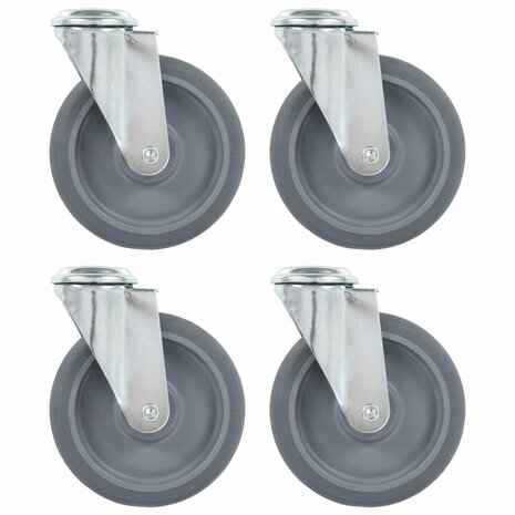 Zwenkwielen met boutgaten 4 st 125 mm 1