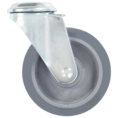 Zwenkwielen met boutgaten 4 st 100 mm 8