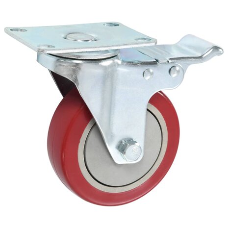 Zwenkwielen met dubbele remmen 4 st 100 mm   3