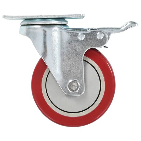 Zwenkwielen met dubbele remmen 4 st 100 mm   4