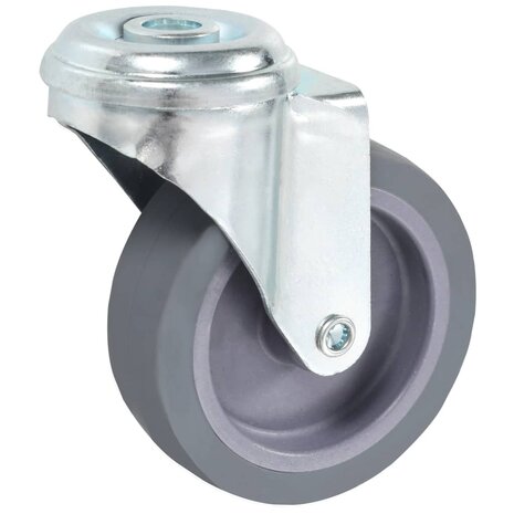 8 st Zwenkwielen met boutgaten 75 mm 3