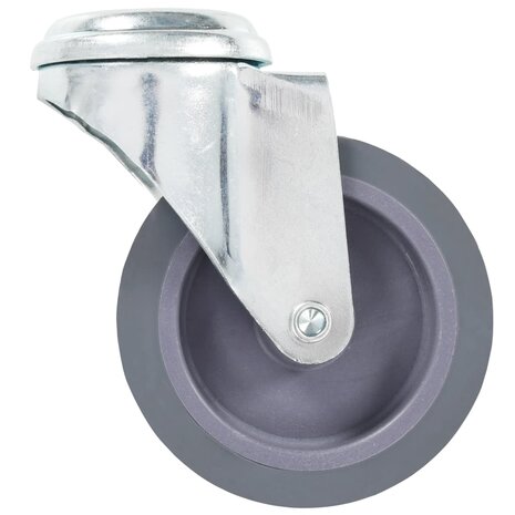8 st Zwenkwielen met boutgaten 75 mm 4