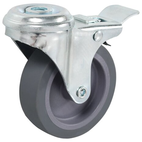 8 st Zwenkwielen met boutgaten 75 mm 3