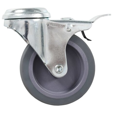 8 st Zwenkwielen met boutgaten 75 mm 4