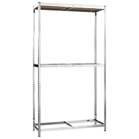 Bandenrek 2-laags 110x40x180 cm staal zilverkleurig 2