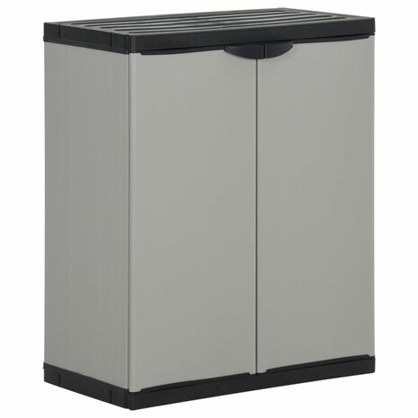 Tuinafvalkast 68x40x85 cm polypropeen grijs en zwart 1