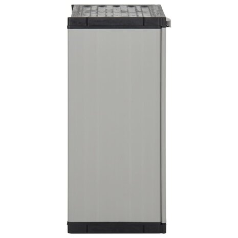 Tuinafvalkast 68x40x85 cm polypropeen grijs en zwart 4
