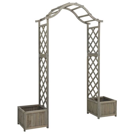 Pergola met plantenbak massief vurenhout grijs 2