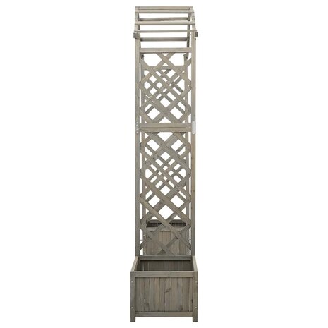 Pergola met plantenbak massief vurenhout grijs 5