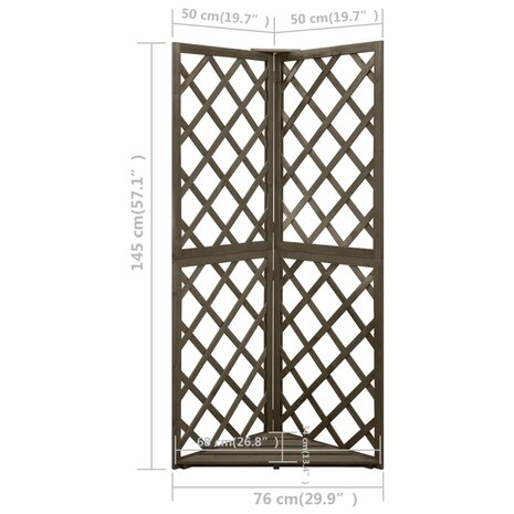 Latwerk hoekmodel 50x50x145 cm massief vurenhout 7