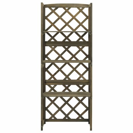 Latwerk met schappen 55x30x140 cm massief vurenhout grijs 2