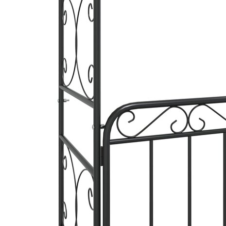 Tuinboog met poort 108x45x235 cm staal zwart 7