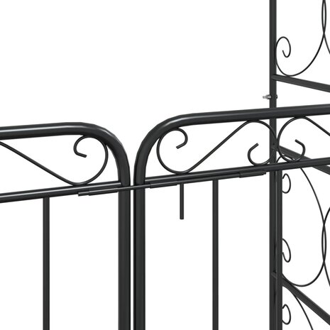 Tuinboog met poort 108x45x235 cm staal zwart 8