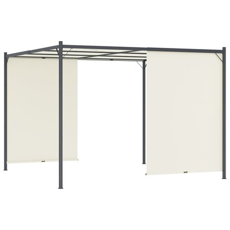 Pergola met verstelbaar dak 3x3 m staal crèmewit  3