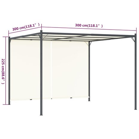 Pergola met verstelbaar dak 3x3 m staal crèmewit  7