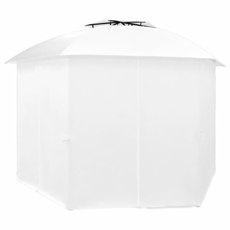 Tuinpaviljoen met gordijnen 180 g/m² 360x312x265 cm wit 3