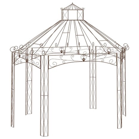 Tuinpaviljoen 400x258x378 cm ijzer antiekbruin 1