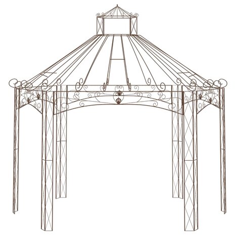 Tuinpaviljoen 400x258x378 cm ijzer antiekbruin 2