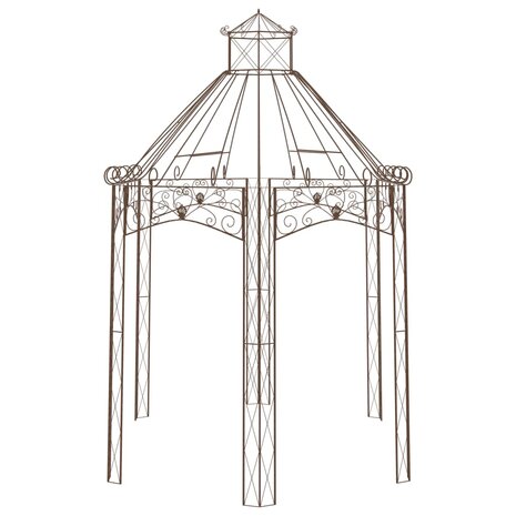 Tuinpaviljoen 400x258x378 cm ijzer antiekbruin 3