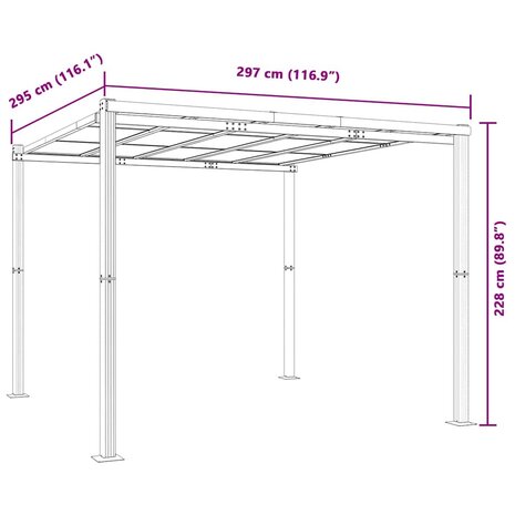 Tuinpaviljoen 3x3 m aluminium antracietkleurig 7