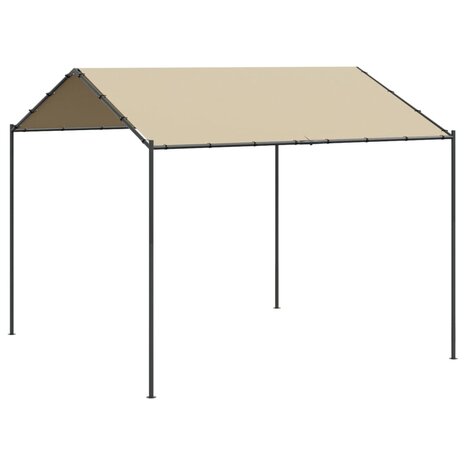 Tuinpaviljoen 4x4 m staal en stof beige 2